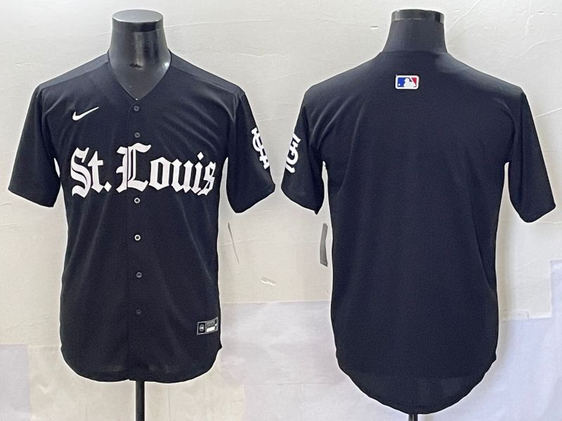 Men 2025 St.Louis Cardinals Blank Black Five generations Joint Name Nike MLB Jersey style 1->oakland raiders->NFL Jersey